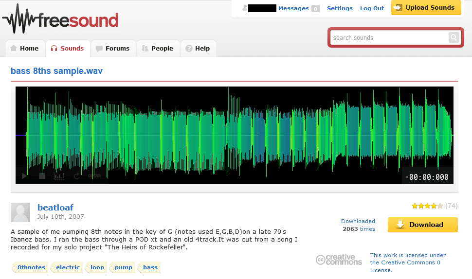 bass 8ths sample.wav (freesound.org)