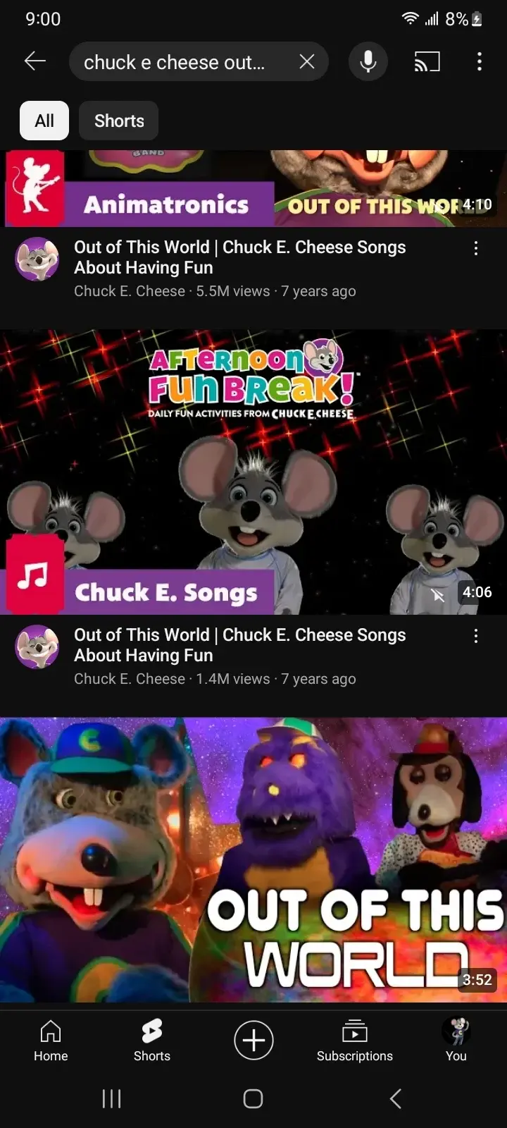 Literally just out of this world by chuck e cheese