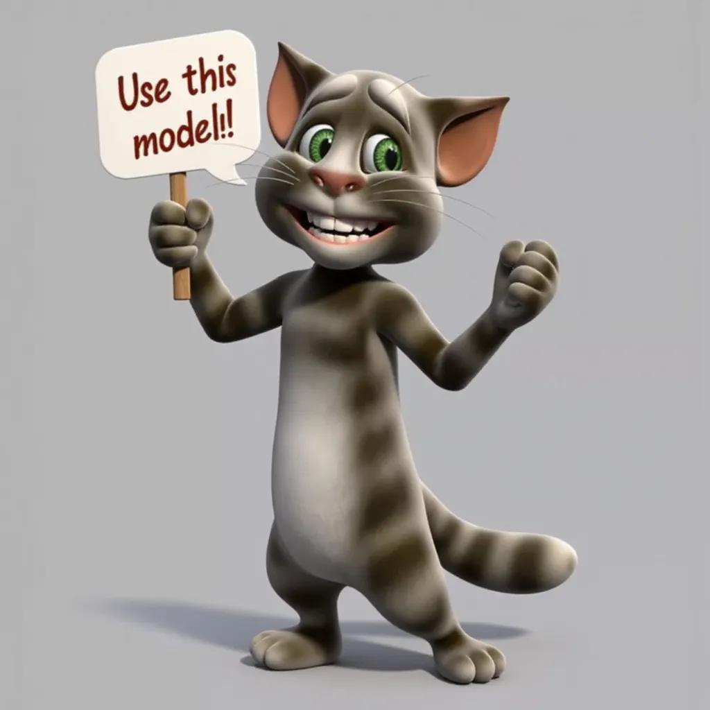 Cat cartoon Turbosquid (Talking tom cat) v2