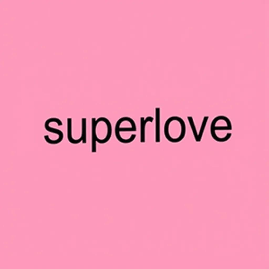 BRAT Style Arial Narrow Font with black text saying 'superlove' in a pink background with the text centered.