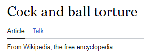Cock & Ball Torture Narrator (From Wikipedia)
