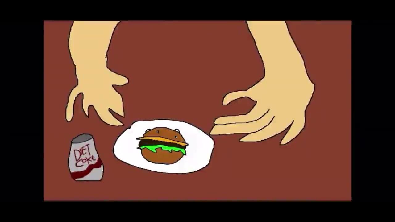 aaAUUhh…hamburger sandwich と diet coca cola, Trained
